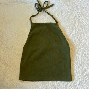 Green Brandy Melville Halter Tie Tank